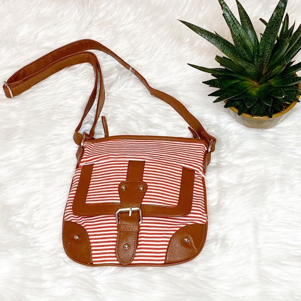 Free Choice  Red Stripe Crossbody Bag